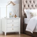 (ID:37425) Heidi (HD-1) Bedside Table - White - Brass handles -view2