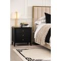 Set of 2 Heidi bedside tables and dressing console - Black-Brass/Silver -view2
