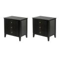 Heidi Set 2 tables de chevet -Laiton/Argent -Noir-view1