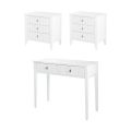Heidi Set 2 tables de chevet et console -Laiton/Argent -Blanc-view1