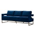 Kenza Canapé 3 places, base laiton - Bleu-view3