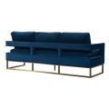 Kenza Canapé 3 places, base laiton - Bleu-view4