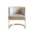 Lasco Dining Chair Dove Grey - Brushed Brass Base-view3