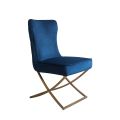 Wexler Dining Chair Navy -Brass Base  -view3