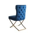 Wexler Dining Chair Navy -Brass Base  -view1