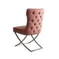 (ID:37467) Wexler Dining Chair-Blush pink-LC123 - Silver-view2
