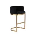 Lasco Bar Stool – Black - Brushed Brass Base-view1