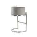 Lasco Tabouret de bar, base acier inoxydable brossé – Gris colombe-view3