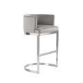 Lasco Tabouret de bar, base acier inoxydable brossé – Gris colombe-view1