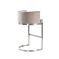 Lasco Tabouret de bar, base acier inoxydable brossé - Taupe-view3