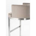 Lasco Tabouret de bar, base acier inoxydable brossé - Taupe-view4