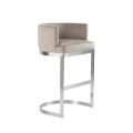 Lasco Tabouret de bar, base acier inoxydable brossé - Taupe-view1