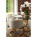 Lasco Dining Chair - Taupe - Brushed Brass Base-view2