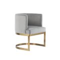 Lasco Dining Chair Dove Grey - Brushed Brass Base-view1