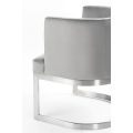 Lasco - Silla de comedor - Gris paloma - Base de acero inoxidable cepillado-view4