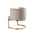 Lasco Dining Chair - Taupe - Brushed Brass Base-view3