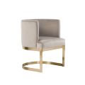 Lasco Dining Chair - Taupe - Brushed Brass Base-view1