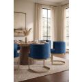 Lasco Eetkamerstoel Navy Blauw - Onderstel in Geborsteld Messing-view4