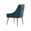 Mason Dining Chair Peacock - Brushed Gold Legs-view1