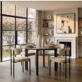 Niven 4 Seat Dining Table Concrete effect - Black Legs-view2