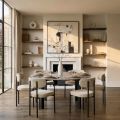 Niven 6-8 Seat Dining Table Concrete Effect - Black Legs-view3