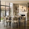 Niven 6-8 Seat Dining Table Concrete Effect - Black Legs-view2