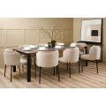 Corinna 8 Seat Dining Table Grey - Black legs-view2