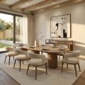 Ophelia Chestnut XL Dining Table and 10 Madison Light Taupe Dining Chairs-view1