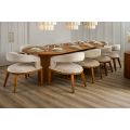 Ophelia Chestnut XL Dining Table and 10 Madison Light Taupe Dining Chairs-view2