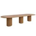 Ophelia Chestnut XL Dining Table and 10 Madison Light Taupe Dining Chairs-view3