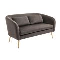 Roanna 2-Sitzer Sofa -Anthrazit  Silber/Messing Beine-view1