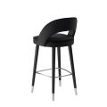Rossini Tabouret de bar, extrémités argent - Noir-view3