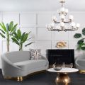 Selini 3-Sitzer Sofa - Messing - Basis - Taubengrau-view2
