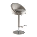 Selini Tabouret de bar, base argent - Gris colombe-view3