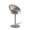Selini Tabouret de bar, base argent - Gris colombe-view1
