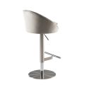 Selini Tabouret de bar, base argent - Gris colombe-view4