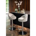 Selini Tabouret de bar, base argent - Gris colombe-view2