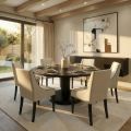 Sia 6-8 Seat Black Dining Table and 6 Chatsworth Dining Chairs-view1
