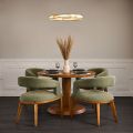 Sia 4-6 Seat Chestnut Dining Table and 4 Madison Sage Green Chairs-view1