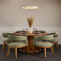 Sia 6-8 Seat Chestnut Dining Table and 6 Madison Sage Green Chairs-view1
