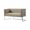 Alveare Canapé 2 places, base argent - Taupe-view3