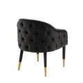 Sophia Chaise de salle à manger, extrémités laiton - Noir-view2