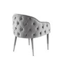 Sophia Chaise de salle à manger, extrémités argent - Gris colombe-view2