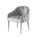 Sophia Chaise de salle à manger, extrémités argent - Gris colombe-view1
