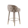 Sophia Counter stool - Taupe - Brass caps-view3