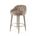 Sophia Counter stool - Taupe - Brass caps-view1