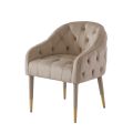 Sophia Chaise de salle à manger, extrémités laiton - Taupe-view1