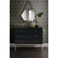 Stiletto Black Glass and Brass Chest of Drawers-view2