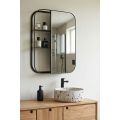Stria Wall Mirror with Shelves – Black-view2