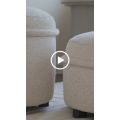 Tubio Fotpall - Ivory Chenille-view4